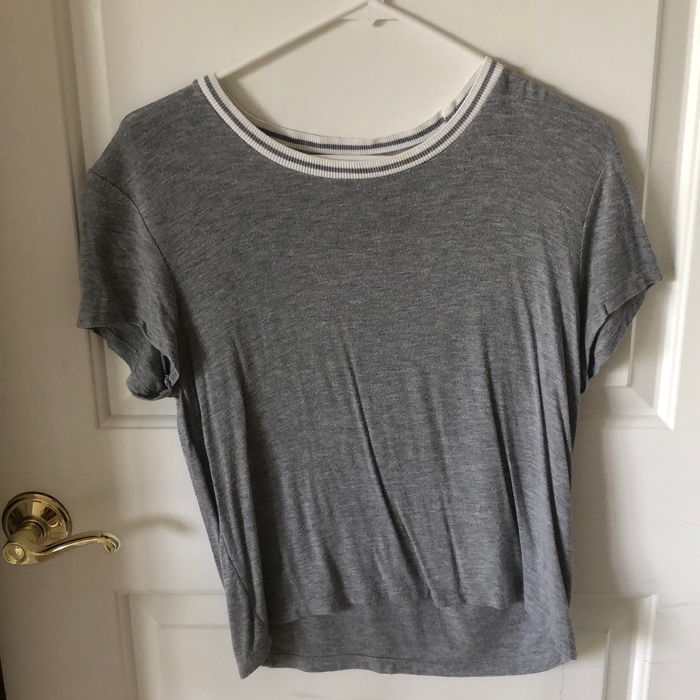 grey cozy short sleeve tee